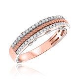 Photo of Rook 2/3 ct tw. Diamond Wedding Band Set 10K Rose Gold [BT453RM]