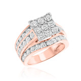 Photo of Gwen 3 3/4 ct tw. Diamond Princess Cluster Trio Set 14K Rose Gold [BT404RE-C000]