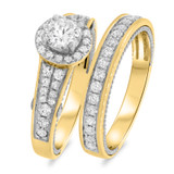 Photo of Raven 1 1/10 Carat T.W. Diamond Round Solitaire Bridal Set 14K Yellow Gold [BR456Y-R045]