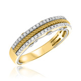 Photo of Rook 2/3 ct tw. Diamond Wedding Band Set 10K Yellow Gold [BT453YM]
