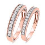 Photo of Dream 7/8 ct tw. Diamond Wedding Band Set 14K Rose Gold [WB455R]