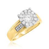 Photo of Peyton 2/3 CT. T.W. Round Cluster Bridal Set 14K Yellow Gold [BT638YE-C000]