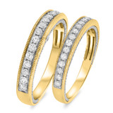 Photo of Dream 7/8 ct tw. Diamond Wedding Band Set 14K Yellow Gold [WB455Y]