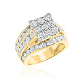 Photo of Gwen 2 7/8 ct tw. Diamond Princess Cluster Engagement Ring 14K Yellow Gold [BT404YE-C000]