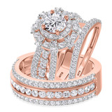 Photo of Jemma 3 1/10 ct tw. Diamond Round Solitaire Trio Set 14K Rose Gold [BT274R-R070]