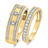 Photo of Raven 1/2 ct tw. Diamond Wedding Band Set 10K Yellow Gold [WB456Y]