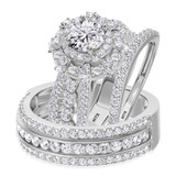 Photo of Jemma 3 1/10 ct tw. Diamond Round Solitaire Trio Set 14K White Gold [BT274W-R070]