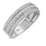 Photo of Jemma 3 1/10 ct tw. Diamond Round Solitaire Trio Set 14K White Gold [BT274WM]