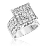 Photo of Lafayette 3 ct tw. Diamond Princess Cluster Engagement Ring 10K White Gold [BT406WE-C000]