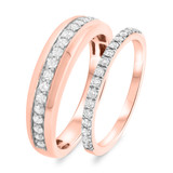 Photo of Dothan 3/4 ct tw. Diamond Wedding Band Set 14K Rose Gold [WB467R]