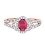 Photo of Bellerose 1 1/6 Carat T.W. Ruby and Diamond Matching Bridal Ring Set 14K Rose Gold [BT2064RE-C000]