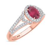 Photo of Bellerose 1 1/6 Carat T.W. Ruby and Diamond Matching Bridal Ring Set 14K Rose Gold [BT2064RE-C000]