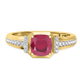 Photo of Bryony 1 3/8 CT. T.W. Ruby and Diamond Matching Bridal Ring Set 14K Yellow Gold [BT2067YE-C000]