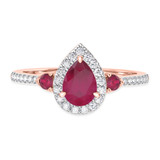 Photo of Ixora 1 1/10 CT. T.W. Ruby and diamond Engagement Ring 10K Rose Gold [BT2065RE-C000]