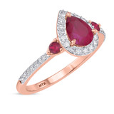 Photo of Ixora 1 1/10 CT. T.W. Ruby and diamond Engagement Ring 10K Rose Gold [BT2065RE-C000]