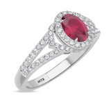 Photo of Bellerose 1 CT. T.W. Ruby and diamond Engagement Ring 10K White Gold [BT2064WE-C000]