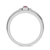 Photo of Bryony 1/5 Carat T.W. Ruby and Diamond Mens Wedding Band 10K White Gold [BT2067WM]
