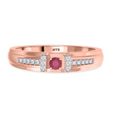 Photo of Bryony 1/5 CT. T.W. Ruby and Diamond Mens Wedding Band 10K Rose Gold [BT2067RM]