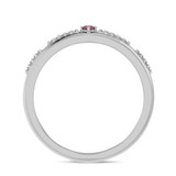 Photo of Bellerose 1/4 Carat T.W. Ruby and Diamond Matching Wedding Band Set 14K White Gold [BT2064WM]