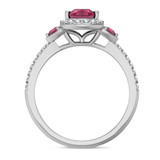 Photo of Ixora 1 3/8 CT. T.W. Ruby and Diamond Trio Matching Wedding Ring Set 14K White Gold [BT2065WE-C000]