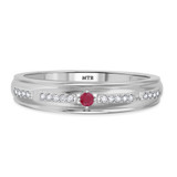 Photo of Bellerose 1/7 Carat T.W. Ruby and Diamond Matching Wedding Band Set 14K White Gold [BT2064WM]