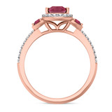 Photo of Ixora 1 3/8 Carat T.W. Ruby and Diamond Trio Matching Wedding Ring Set 14K Rose Gold [BT2065RE-C000]
