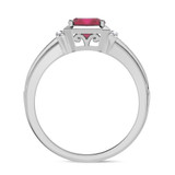 Photo of Bryony 1 5/8 CT. T.W. Ruby and Diamond Trio Matching Wedding Ring Set 14K White Gold [BT2067WE-C000]