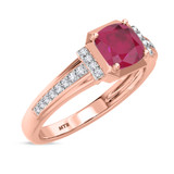 Photo of Bryony 1 3/8 Carat T.W. Ruby and Diamond Matching Bridal Ring Set 10K Rose Gold [BT2067RE-C000]