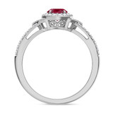 Photo of Bellerose 1 1/3 Carat T.W. Ruby and Diamond Trio Matching Wedding Ring Set 14K White Gold [BT2064WE-C000]