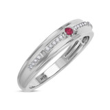 Photo of Bellerose 1 1/3 Carat T.W. Ruby and Diamond Trio Matching Wedding Ring Set 14K White Gold [BT2064WM]