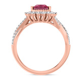 Photo of Liana 2 1/10 Carat T.W. Ruby and Diamond Trio Matching Wedding Ring Set 14K Rose Gold [BT2084RE-C000]