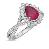 Photo of Liana 2 CT. T.W. Ruby and Diamond Matching Bridal Ring Set 10K White Gold [BT2084WE-C000]