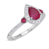 Photo of Ixora 1 1/10 CT. T.W. Ruby and diamond Engagement Ring 14K White Gold [BT2065WE-C000]