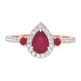 Photo of Ixora 1 1/10 CT. T.W. Ruby and diamond Engagement Ring 14K Rose Gold [BT2065RE-C000]