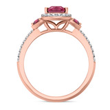 Photo of Ixora 1 1/10 CT. T.W. Ruby and diamond Engagement Ring 14K Rose Gold [BT2065RE-C000]