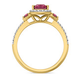 Photo of Ixora 1 1/10 Carat T.W. Ruby and diamond Engagement Ring 14K Yellow Gold [BT2065YE-C000]