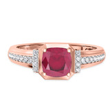 Photo of Bryony 1 3/8 Carat T.W. Ruby and Diamond Matching Bridal Ring Set 14K Rose Gold [BT2067RE-C000]