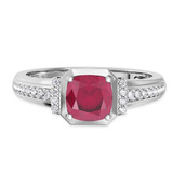 Photo of Bryony 1 1/3 CT. T.W. Ruby and diamond Engagement Ring 14K White Gold [BT2067WE-C000]