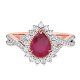 Photo of Liana 1 3/4 Carat T.W. Ruby and diamond Engagement Ring 14K Rose Gold [BT2084RE-C000]