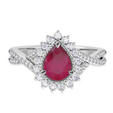Photo of Liana 2 Carat T.W. Ruby and Diamond Matching Bridal Ring Set 14K White Gold [BT2084WE-C000]