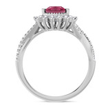 Photo of Liana 2 Carat T.W. Ruby and Diamond Matching Bridal Ring Set 14K White Gold [BT2084WE-C000]