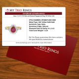 Liana 1 3/4 CT. T.W. Ruby and diamond Engagement Ring 14K Yellow Gold