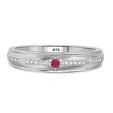 Photo of Liana 1/4 Carat T.W. Ruby and Diamond Matching Wedding Band Set 14K White Gold [BT2084WM]