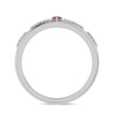 Photo of Liana 1/7 CT. T.W. Ruby and Diamond Matching Wedding Band Set 14K White Gold [BT2084WM]
