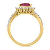 Photo of Liana 2 Carat T.W. Ruby and Diamond Matching Bridal Ring Set 10K Yellow Gold [BT2084YE-C000]