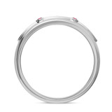 Photo of Ixora 1/7 Carat T.W. Ruby and Diamond Mens Wedding Band 14K White Gold [BT2065WM]