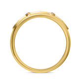 Photo of Ixora 1/7 CT. T.W. Ruby and Diamond Mens Wedding Band 14K Yellow Gold [BT2065YM]