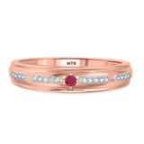 Photo of Liana 1/7 Carat T.W. Ruby and Diamond Mens Wedding Band 14K Rose Gold [BT2084RM]