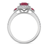 Photo of Ixora 1 3/8 CT. T.W. Ruby and Diamond Trio Matching Wedding Ring Set 10K White Gold [BT2065WE-C000]