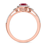 Photo of Bellerose 1 1/6 CT. T.W. Ruby and Diamond Matching Bridal Ring Set 10K Rose Gold [BT2064RE-C000]